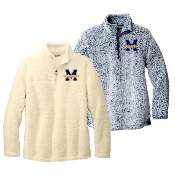 🐺 W: UofM Port Authority® Cozy 1/4-Zip Fleece, Unisex. NWT 🐺 - Picture 2 of 6